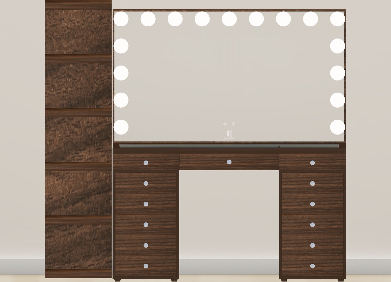 Individueller Schminktisch | 140cm Mocha Wood