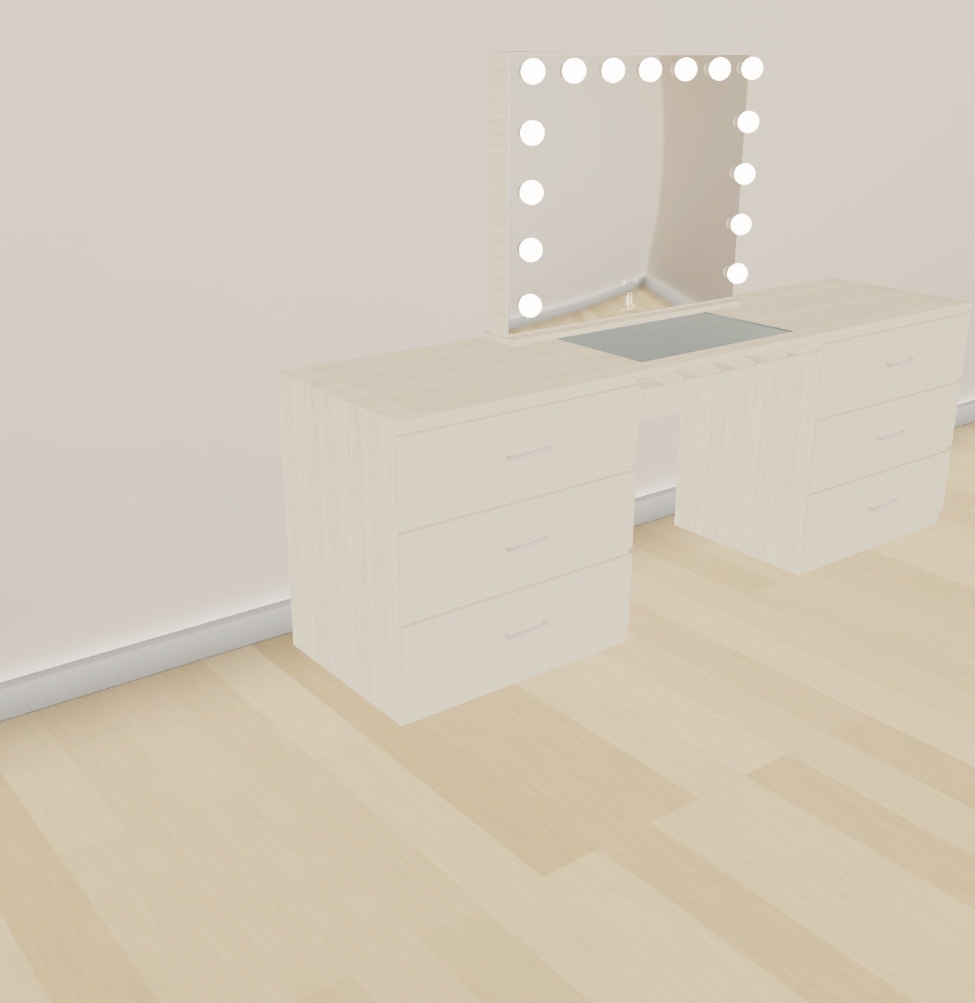 Individueller Schminktisch | 240cm Cashmere Oak