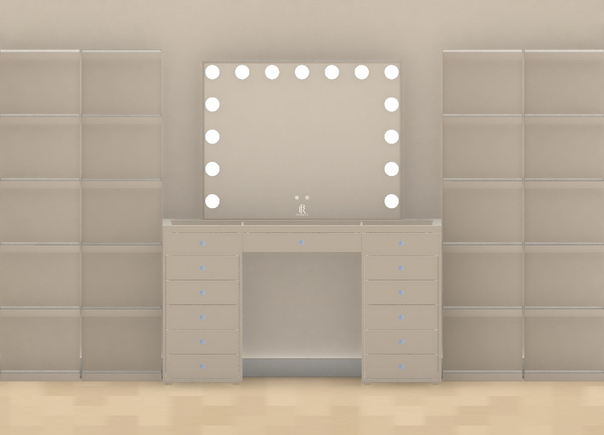 Individueller Schminktisch | {Breite} Stone Greige