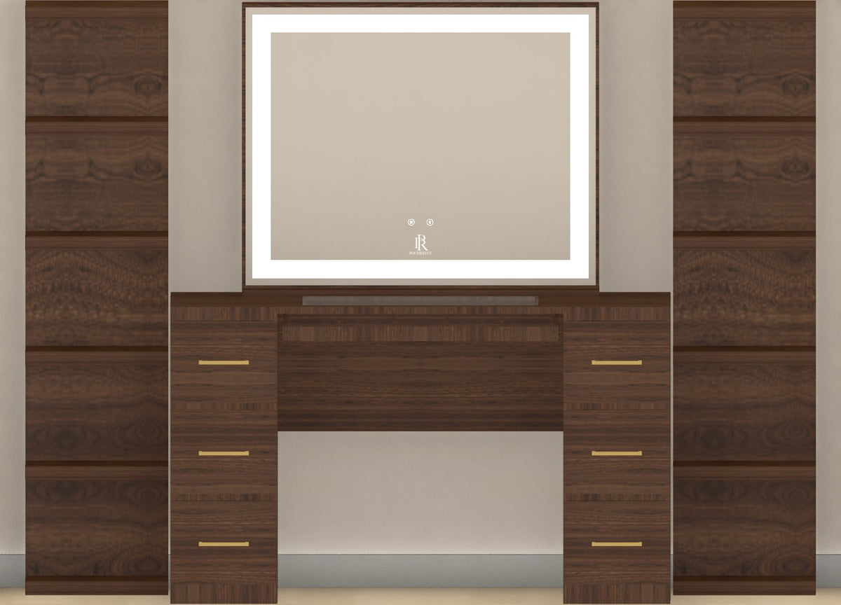 Individueller Schminktisch | {Breite} Mocha Wood