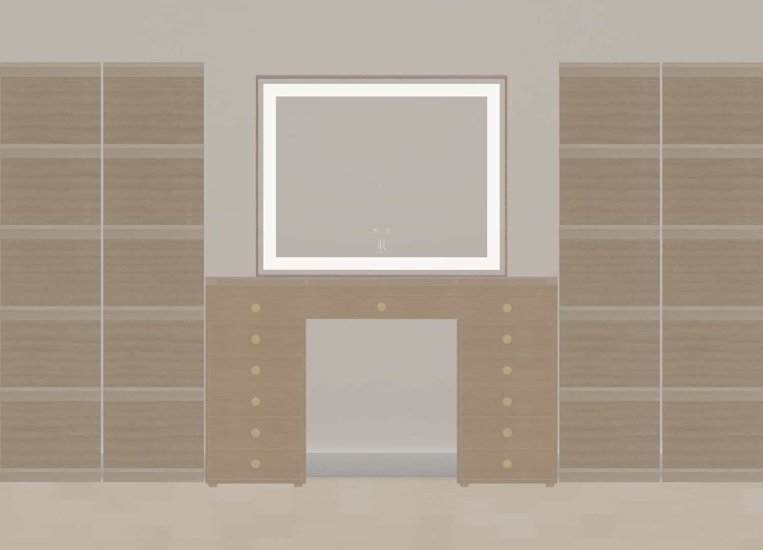 Individueller Schminktisch | 140cm Cashmere Oak