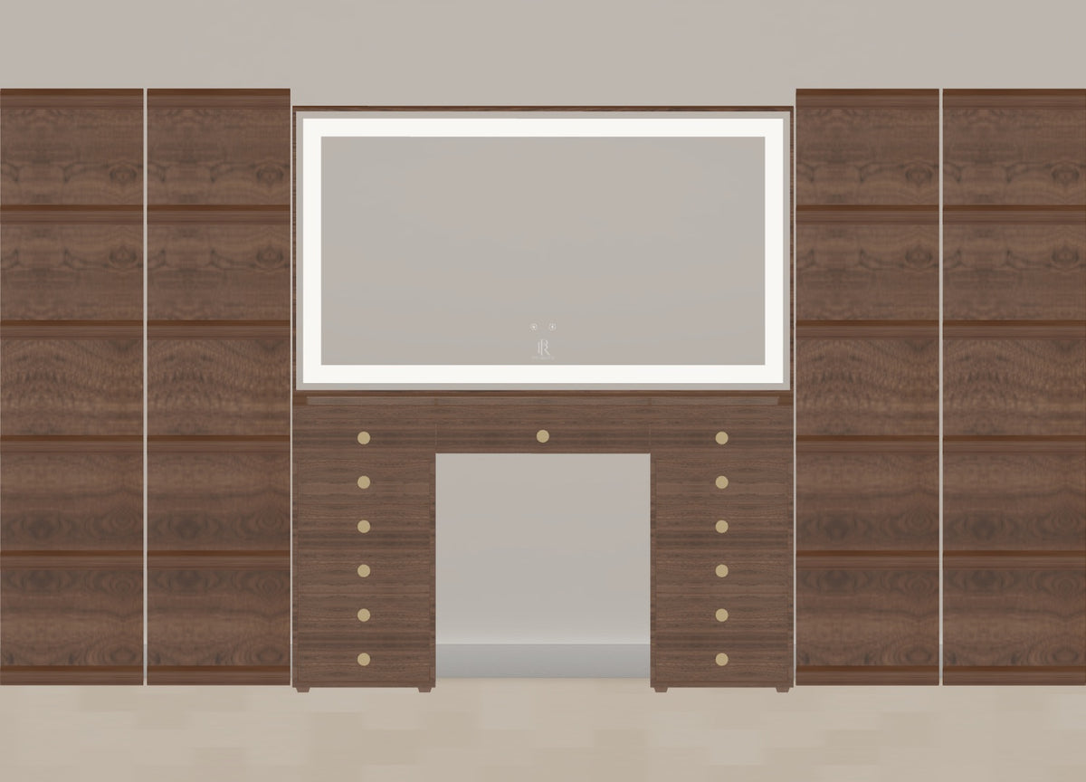 Individueller Schminktisch | 140cm Mocha Wood