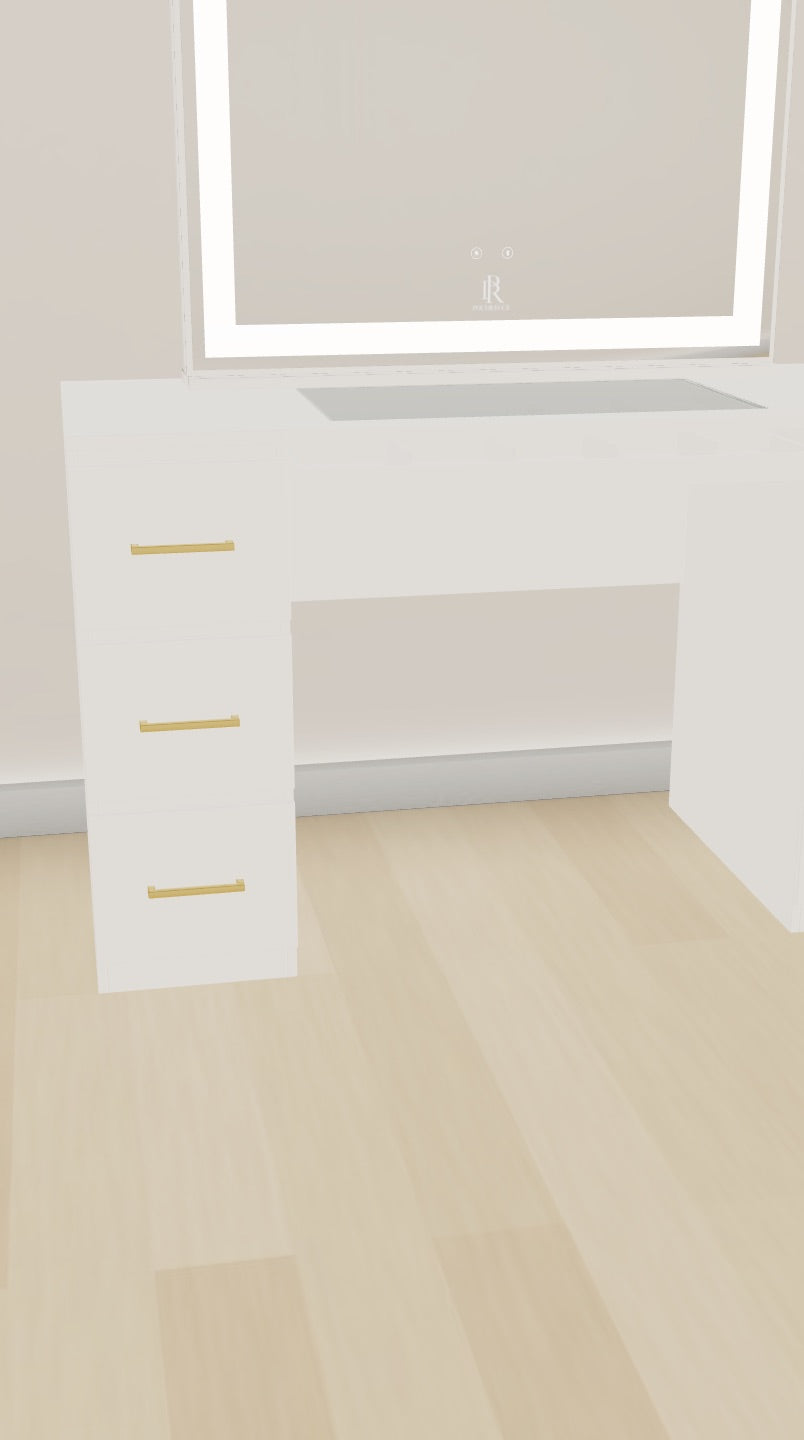 Individueller Schminktisch | 140cm Pearl White