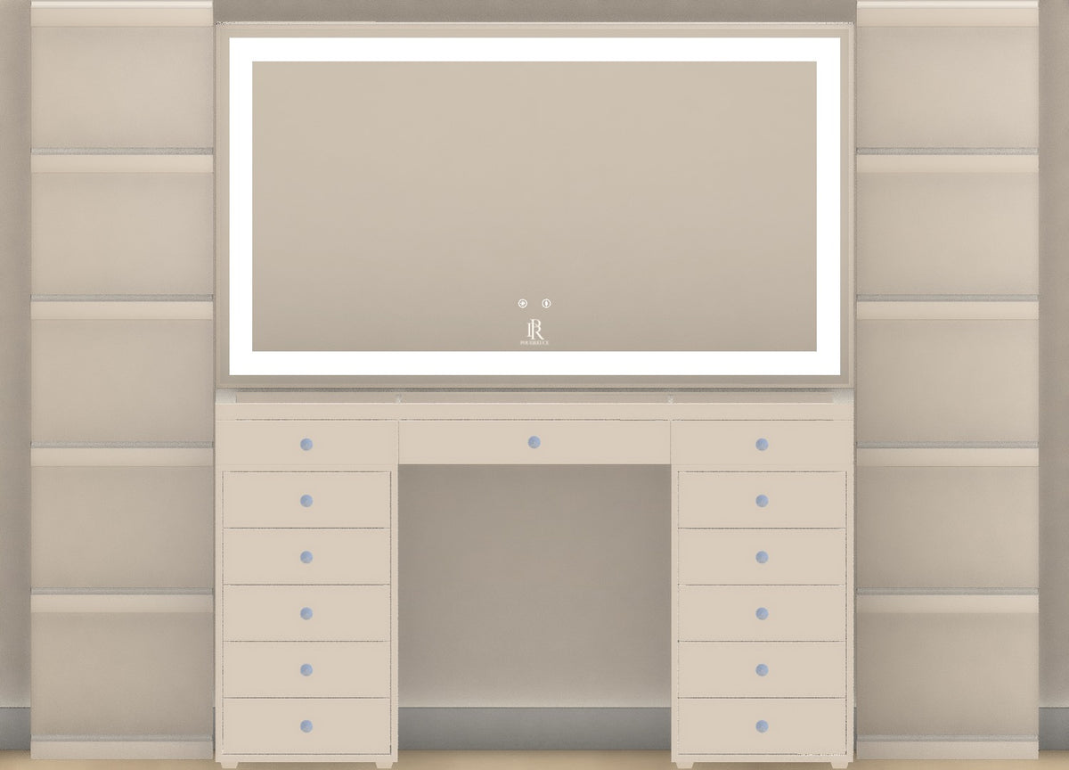 Individueller Schminktisch | {Breite} Pearl White