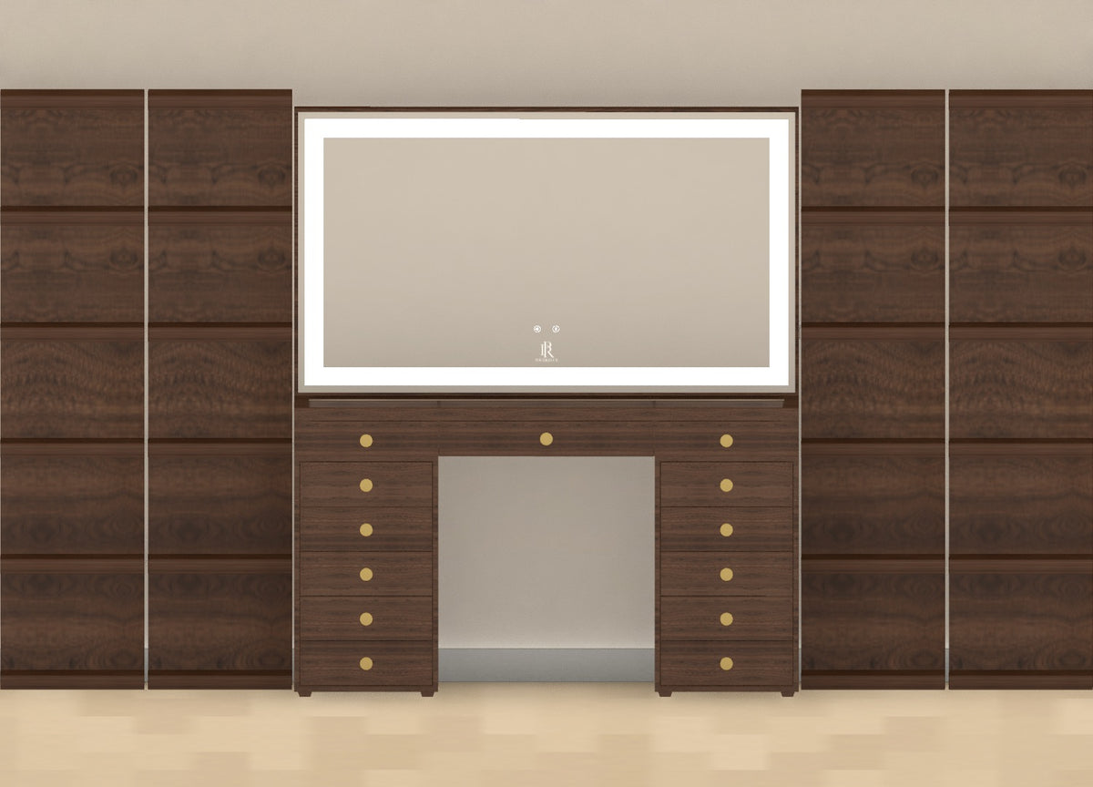 Individueller Schminktisch | {Breite} Mocha Wood