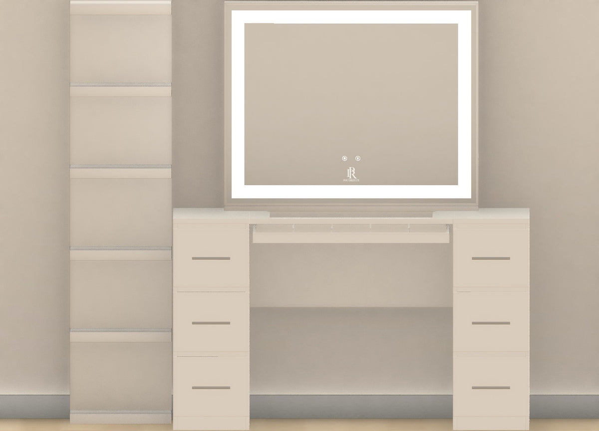 Individueller Schminktisch | {Breite} Pearl White