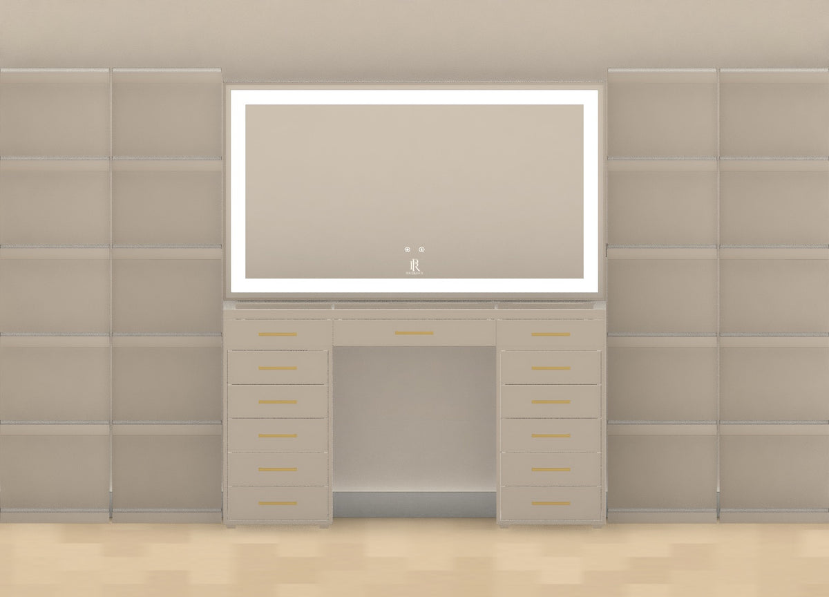 Individueller Schminktisch | {Breite} Stone Greige