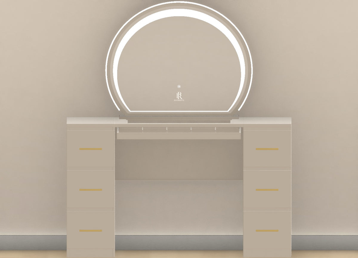 Individueller Schminktisch | {Breite} Stone Greige