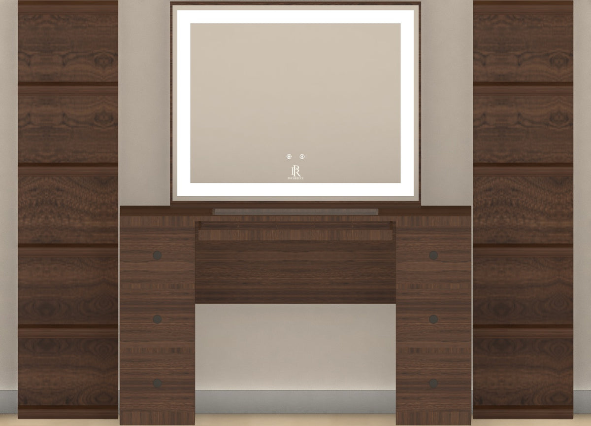 Individueller Schminktisch | {Breite} Mocha Wood