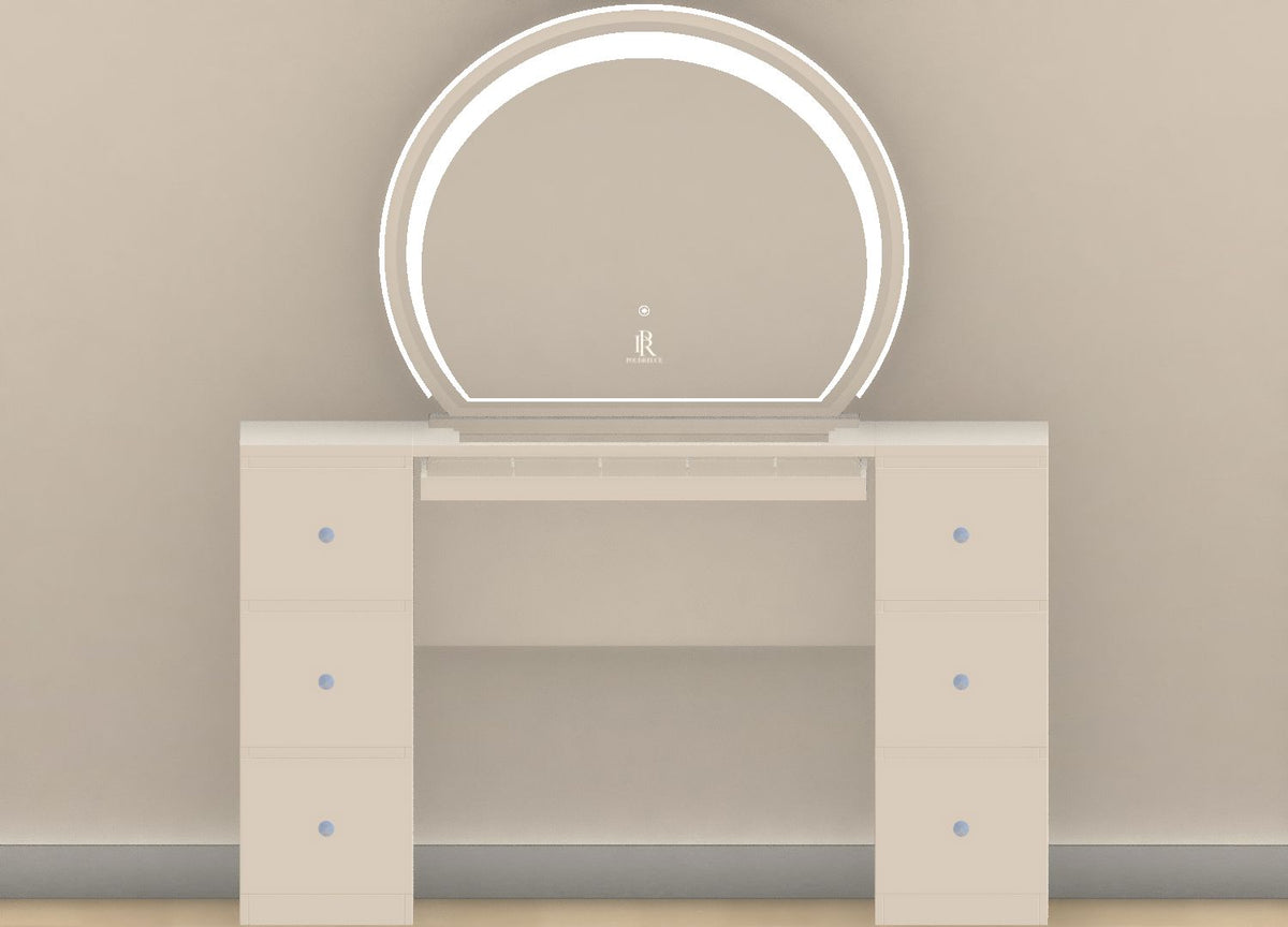 Individueller Schminktisch | {Breite} Pearl White